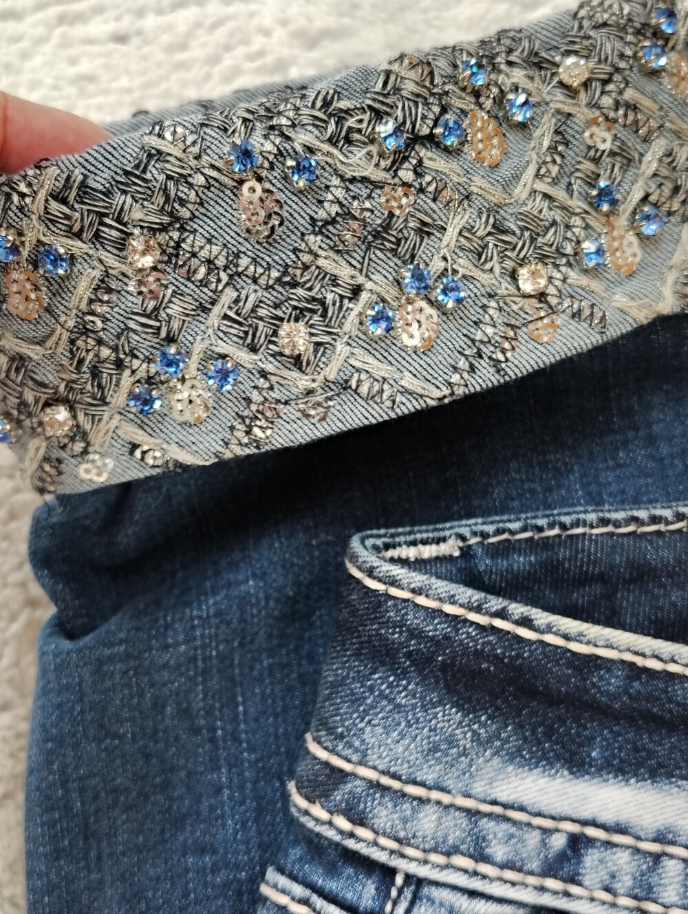 Miss Me Signature Cuffed Skinny Jeans Women's 29 Mcbling Y2K Vintage Vibes Retro - Picture 5 of 10
